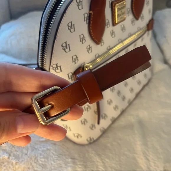 Dooney & Bourke Gretta Domed Satchel in Bone. - Picture 8 of 15